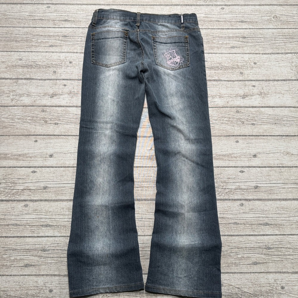 Y2K Southpole Jeans Women's 5 Blue Medium Wash Bootcut Embellished Streetwear - Picture 2 of 9